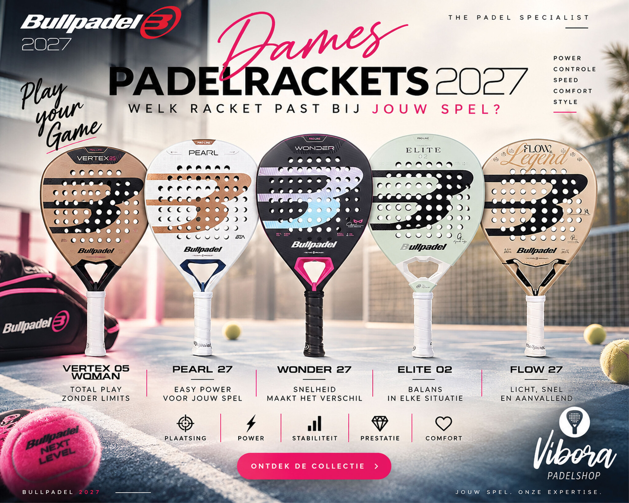 Welk Bullpadel dames padel racket 2027 past bij jou?