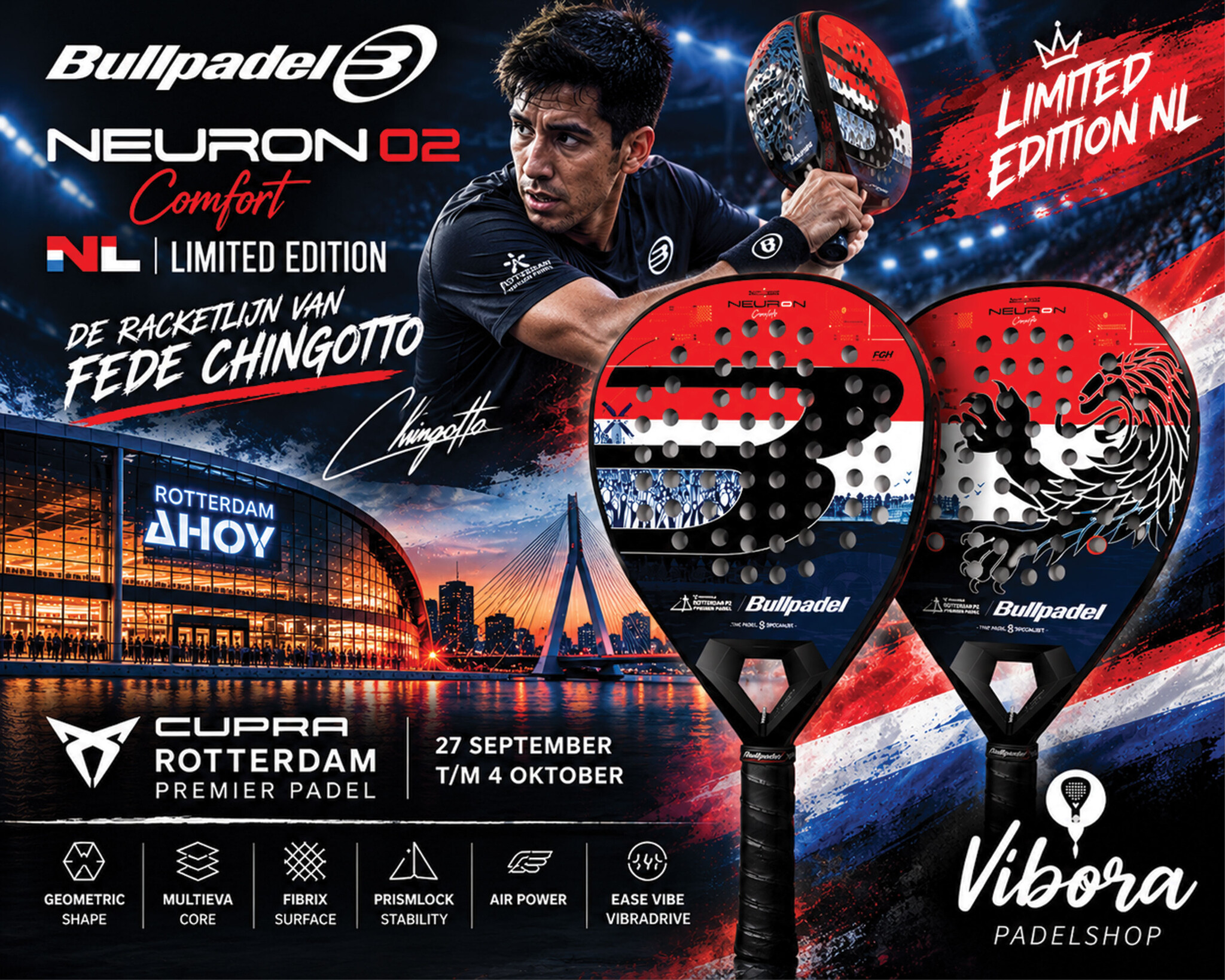Bullpadel Neuron 02 Edge Comfort Rotterdam NL Limited Edition