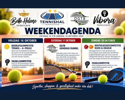Tennishal Winschoten bruist: recordaantal jeugd en OGTB-succes!