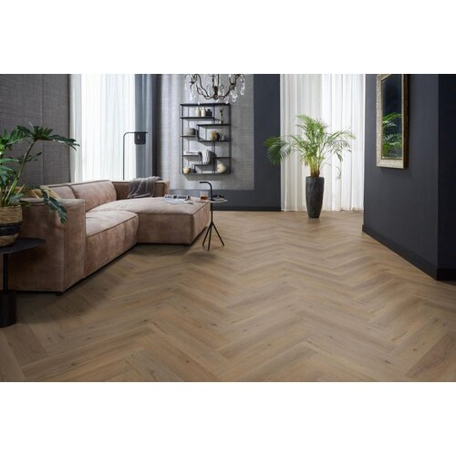 Floorlife YUP Leyton herringbone dryback smoky