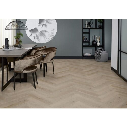 Floorlife YUP Leyton herringbone dryback light oak