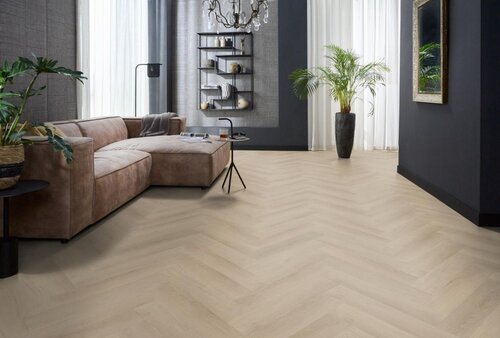 Floorlife YUP Merton herringbone dryback beige