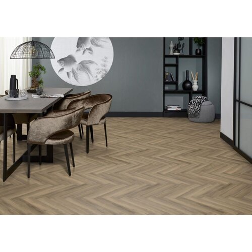 Floorlife YUP Herringbone dryback light brown