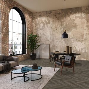 Floorlife Click - herringbone dark grey