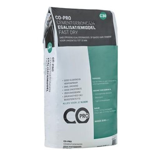 COpro Co-pro cementgebonden egalisatiemiddel C30 fast dry COpro Co-pro cementgebonden egalisatiemiddel C30 fast dry