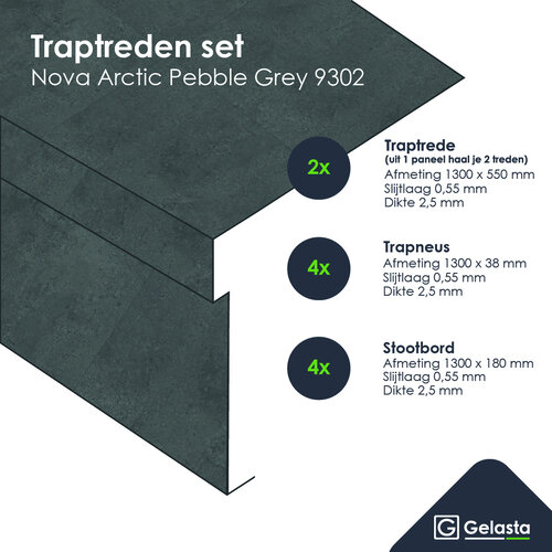 Gelasta Traptreden set PVC 9302 Nova Arctic Pebble Grey