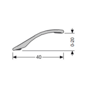 PPC Overgangsprofiel 0-20 mm kort PPC Overgangsprofiel 0-20 mm kort