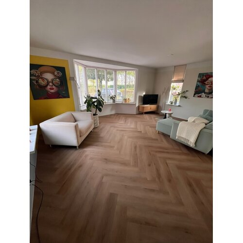 Castell Luxury PVC Flooring Castell Supreme 860 Herringbone Xl 219 Walnut inclusief leggen