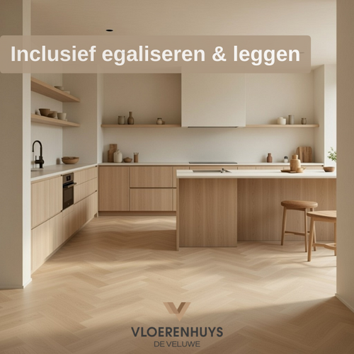 Vloerenhuys de Veluwe  VH eiken visgraat dryback bruin inclusief leggen