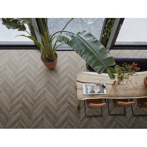 Floorlife YUP Paddington Herringbone dryback dark grey