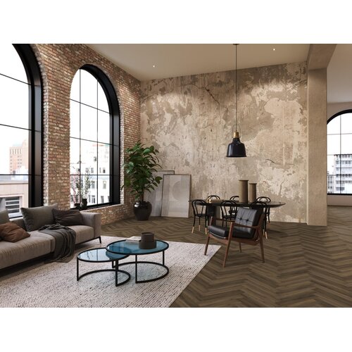 Floorlife YUP Paddington Herringbone dryback warm brown