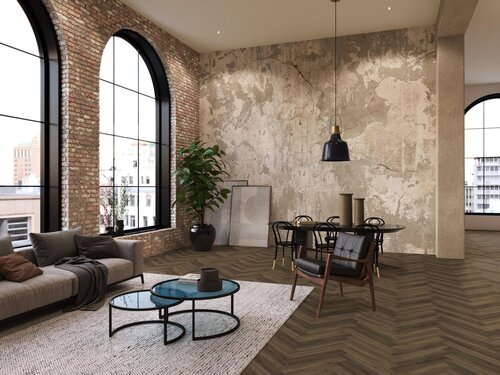 Floorlife YUP Paddington Herringbone dryback warm brown Floorlife YUP Paddington Herringbone dryback warm brown