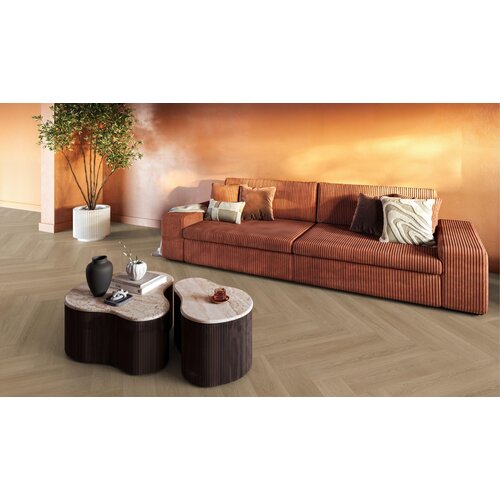 Floorlife YUP XL Brentford herringbone dryback warm oak