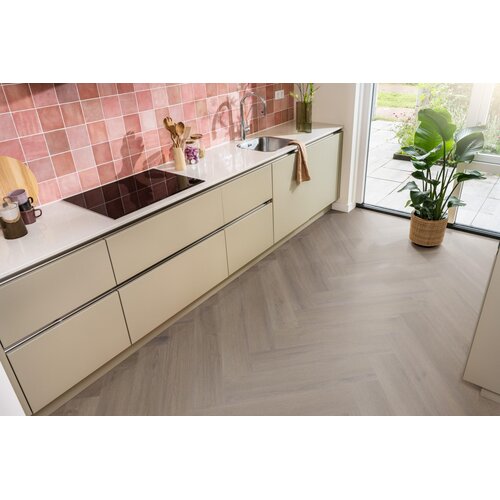 Floorlife YUP XL Greenford herringbone dryback brown