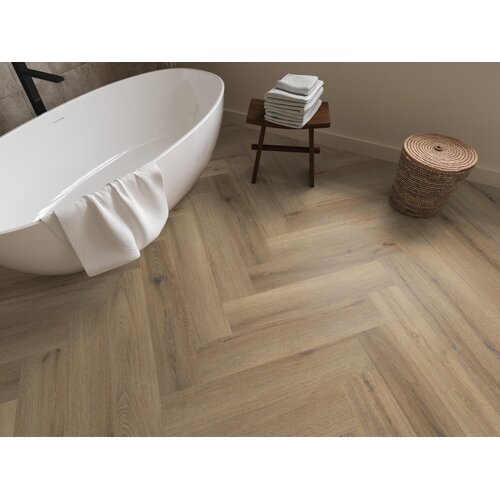 Floorlife YUP XL Greenford herringbone dryback light brown
