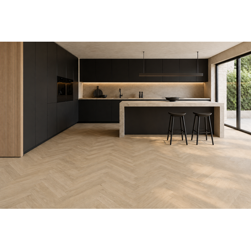 Floorlife YUP Mayfair herringbone dryback light oak