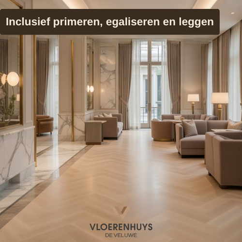 Vloerenhuys de Veluwe VH eiken visgraat dryback naturel inclusief leggen Vloerenhuys de Veluwe VH eiken visgraat dryback naturel inclusief leggen