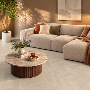 Floorlife YUP XS Brixton herringbone dryback warm beige Floorlife YUP XS Brixton herringbone dryback warm beige