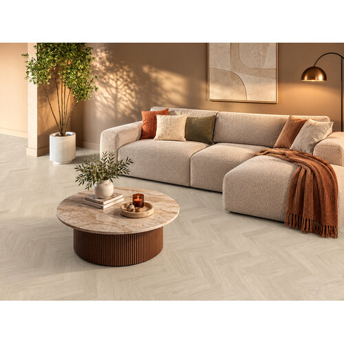 Floorlife YUP XS Brixton herringbone dryback warm beige