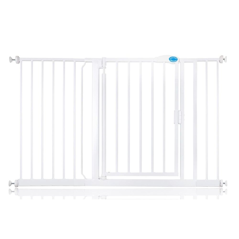 Bettacare Auto-Close Klemhek, Hondenhekje, Traphekje Zonder Boren, 68.5cm - 75cm, Lei Grijs, Smal, Veiligheidshekje voor trap en deur, Hekje voor Huisdieren Eenvoudig Geïnstalleerd