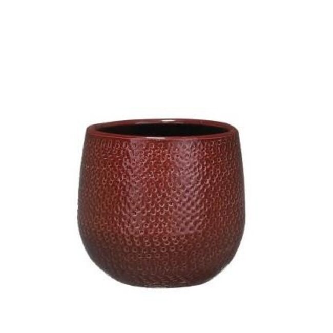 Pot Gabriel rond bordeaux D14
