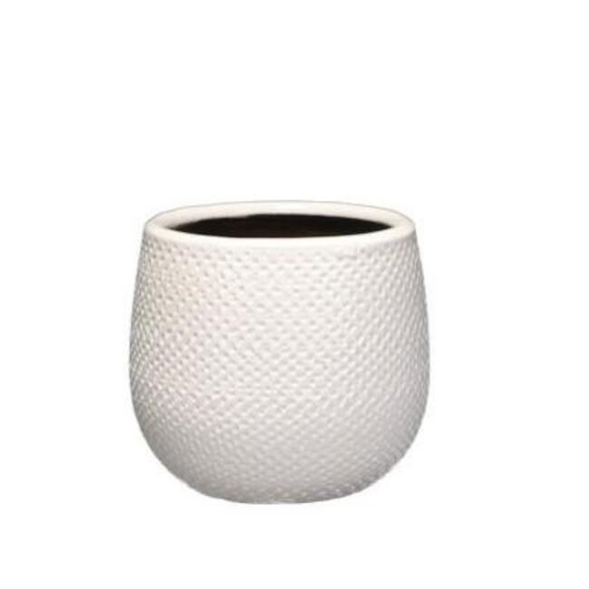 Pot Gabriel rond wit D14