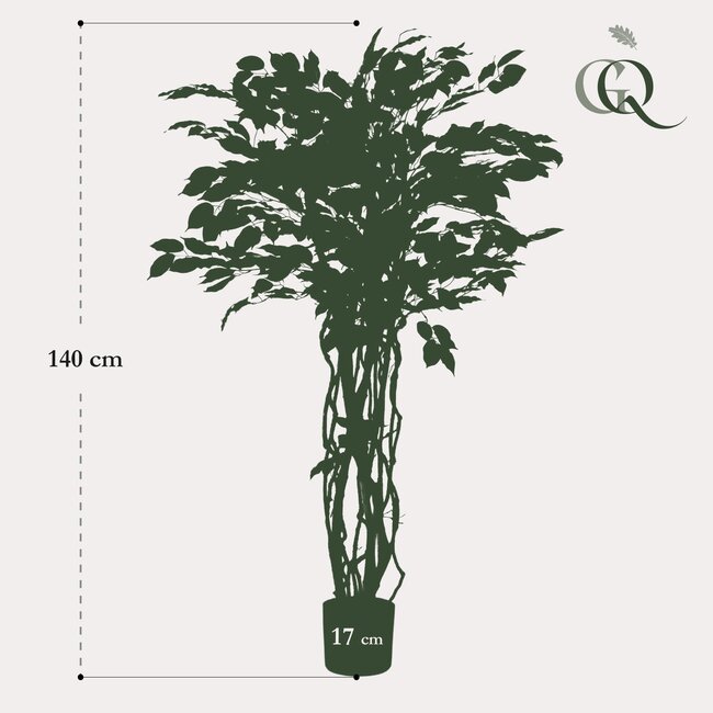 kunstplant - Ficus liana - Vioolbladplant - 140cm