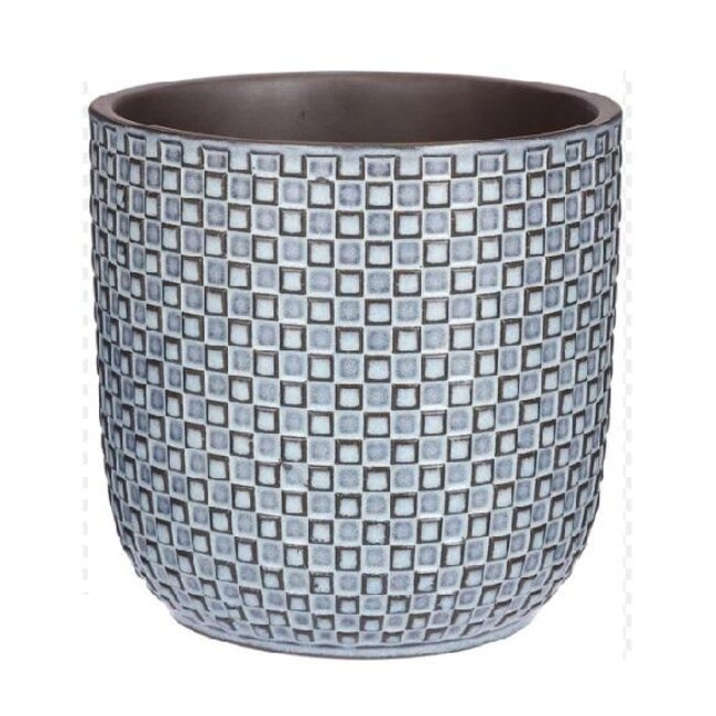 Mini pot reliëf blauw D7