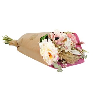 Droogbloemen & Zijde - Dried & Silk - Peony Love - 4 boeketten - ↕55cm
