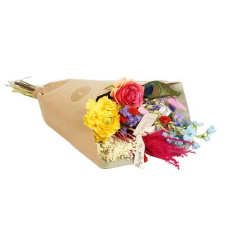 Droogbloemen & Zijde - Dried & Silk - Summer Party - 4 boeketten - ↕55cm