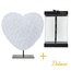 Hart DELUXE op standaard 15cm - wit foam - in luxe cadeauverpakking 15 cm