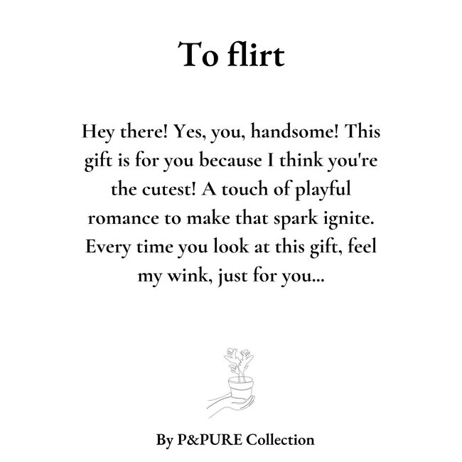 Rosa Lichtroze Cadeau "Om te Flirten" MET WENSKAART! - Ø12cm - ↕30cm