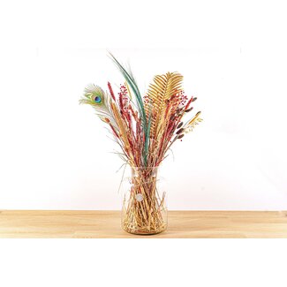 Droogbloemen boeket - Christmas Gold - Droogboeket - 70 cm