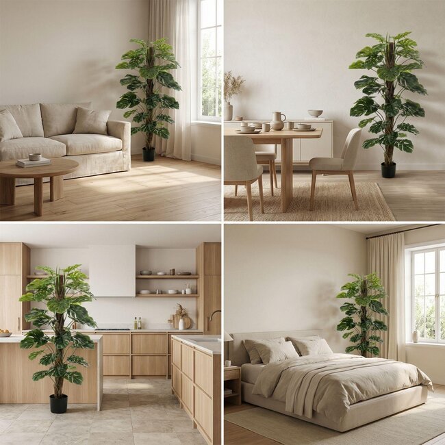 Monstera op een paal van 150 cm - Kunstplant