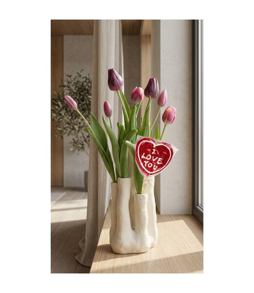 Tulip Touch - Tulpen Set - Kunsttulpen met meertuiten vaas