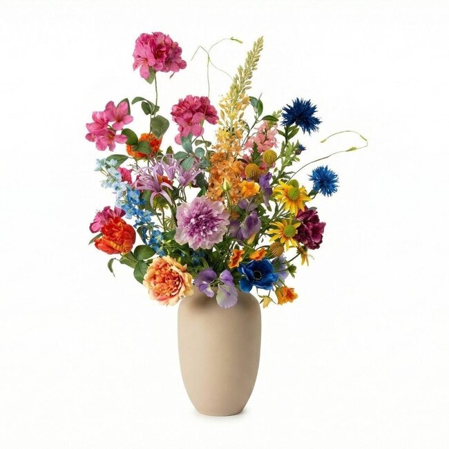 Kunstbloemen boeket - Summer Garden Deluxe - Real Touch - 19 stelen - ↑ 100 cm - Zijden bloemen