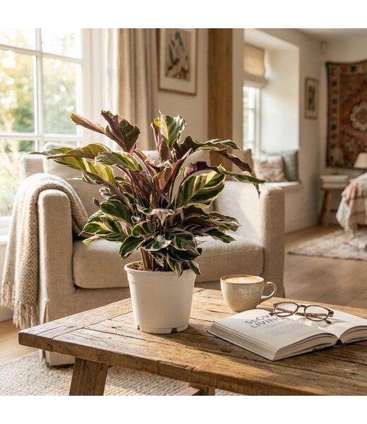 Calathea Fushion Wit - Ø 14 cm - Hoogte: 35 - 40 cm