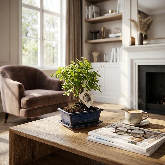 Bonsai Bol vorm Boom - 2 Stuks - Hoogte: 25-30 cm (mix keramiek