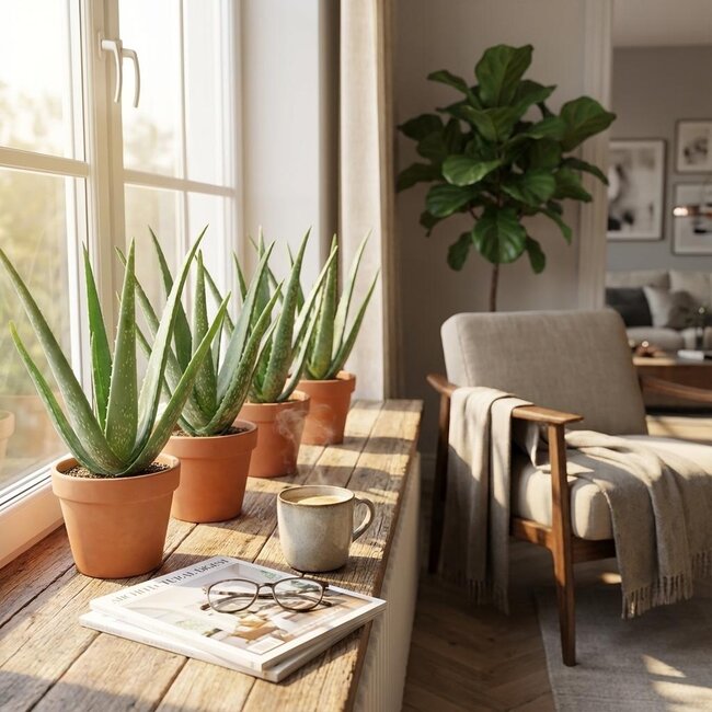 Aloë Vera - 4 Stuks - Ø 10,5 cm - Hoogte: 35 - 40cm