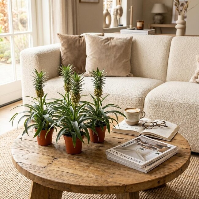 Ananasplant Mi Amigo - 4 Stuks - Ø 12 cm - Hoogte: 35 - 40 cm