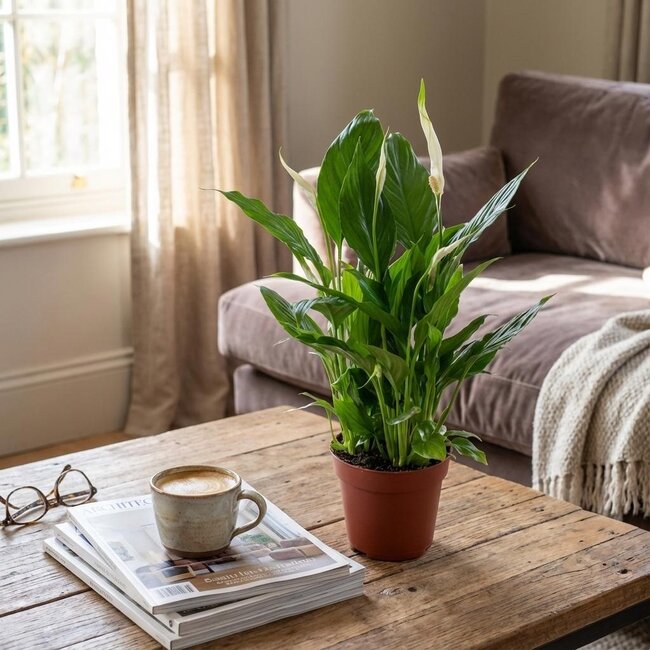 Spathiphyllum Lepelplant - 4 Stuks - Ø 12 cm - Hoogte: 35 - 40 cm