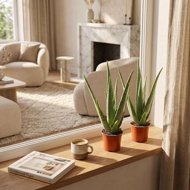 Aloë Vera - 2 Stuks - Ø 10,5 cm - Hoogte: 35 - 40cm