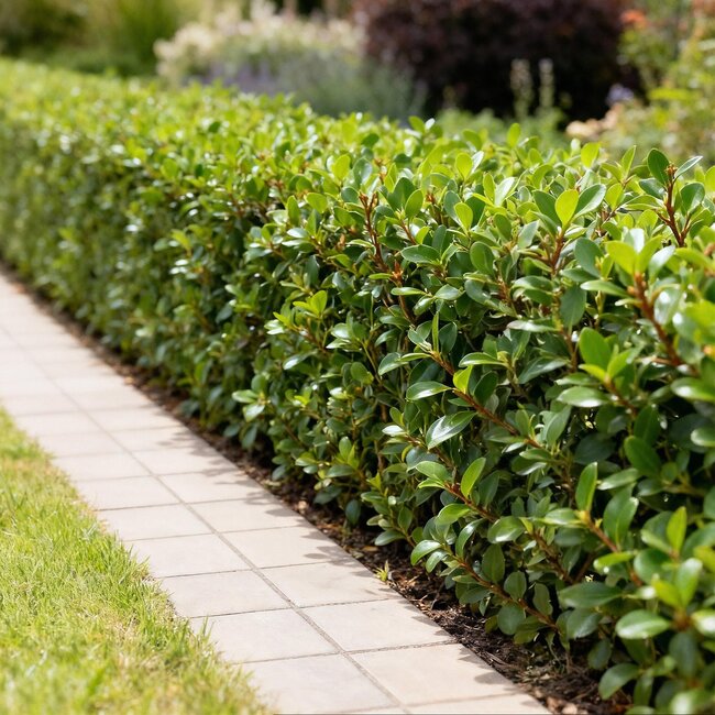 Haagplanten - Ilex crenata Caroline Upright - Blad Groen - 8 Planten - 1 Strekkende Meter - Groenblijvend - Pot 9cm Hoogte 25-30cm