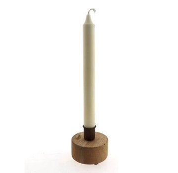 CottonCounts Houten kaarsen kandelaar - 8x8x7cm