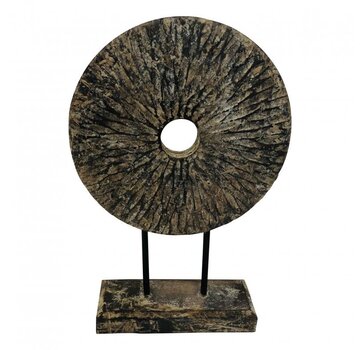 Varios Hout ornament op voet - Beeld op Voet D30 H45cm