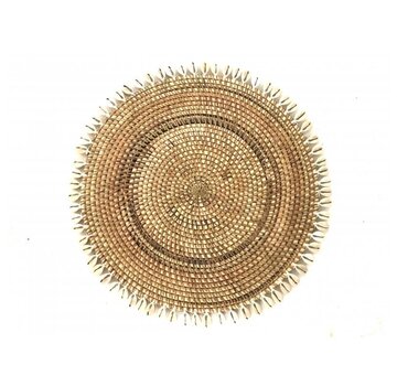 Varios Grote Placemat Bohemian Boho Rattan Naturel-Schelpen Ø 40cms