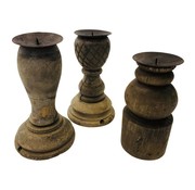 Varios Gerecycled houten Kaarsen kandelaar | candleh. iron cup | ø8x19