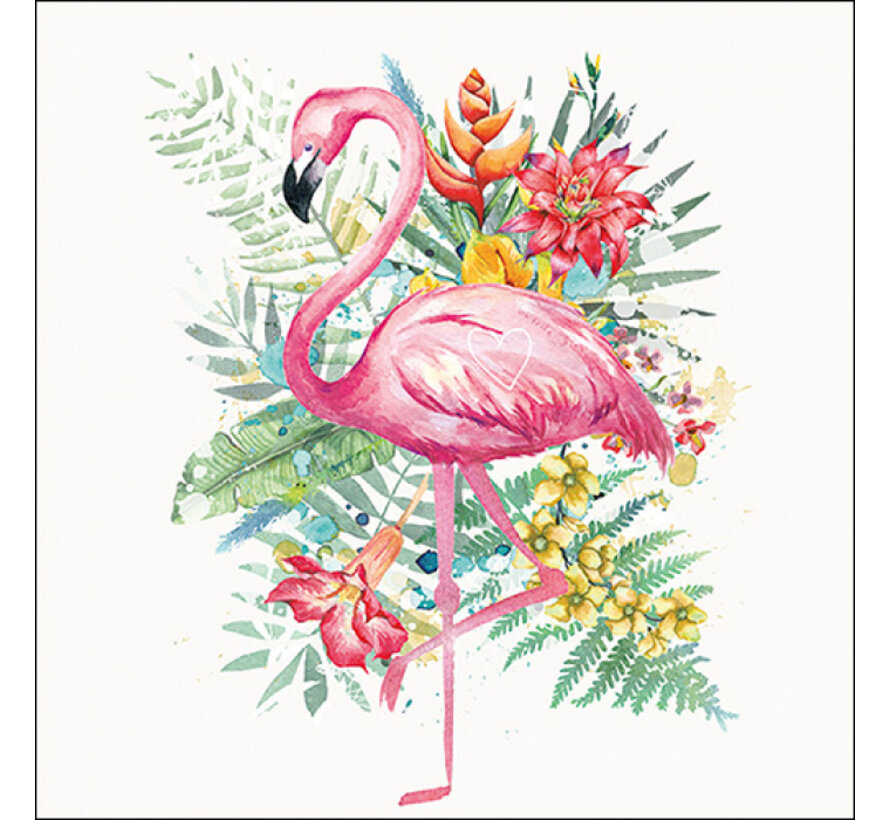 Servetten "Tropical flamingo" 33x33 cm