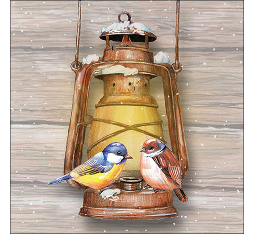 Servetten "Birds on lamp" 33x33 cm