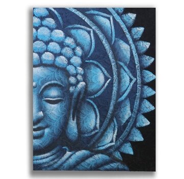 AW-Gifts Boeddha Schilderij Blauwe Halve Mandala